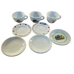 Ceramic Kids Dishes Dora & Schylling Lady Bug Tea Cups Saucers